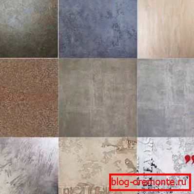La gamme de revêtements créés par le plâtre sur le mur de béton La gamme de revêtements créés par le plâtre sur le mur de béton