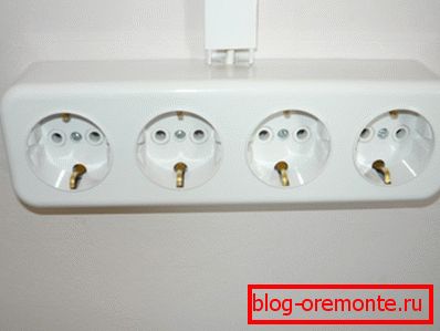 Photo de la prise installée pour quatre prises Photo de la prise installée pour quatre prises