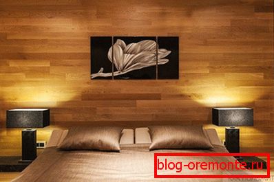 Intérieur de la chambre à coucher avec bordure en stratifié