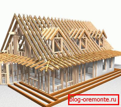 La construction de la maison en bois: système de chevrons La construction de la maison en bois: système de chevrons