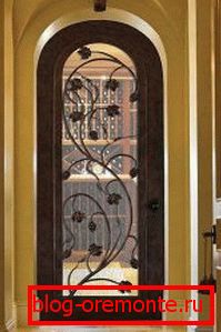 Porte en fer forgé avec verre durable Porte en fer forgé avec verre durable