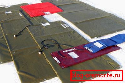 La photo montre une gamme de thermomats pour travailler avec des surfaces en béton. La photo montre une gamme de thermomats pour travailler avec des surfaces en béton.