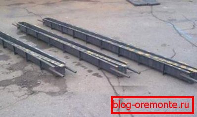 Sur la photo - un exemple de coffrage de production de différentes longueurs. Sur la photo - un exemple de coffrage de production de différentes longueurs.
