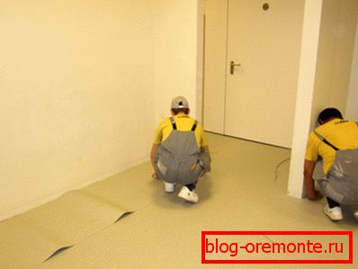 Sur la photo - pose du substrat Sur la photo - pose du substrat