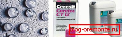Sur la photo - un exemple de produits hydrofuges Sur la photo - un exemple de produits hydrofuges