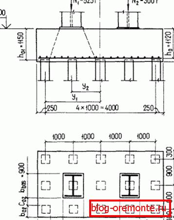 Une des options pour les calculs pour la fabrication du champ de pieu Une des options pour les calculs pour la fabrication du champ de pieu
