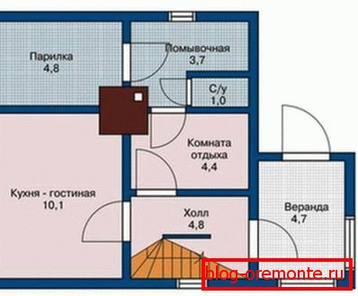 Plan du premier étage de la maison avec un bain Plan du premier étage de la maison avec un bain
