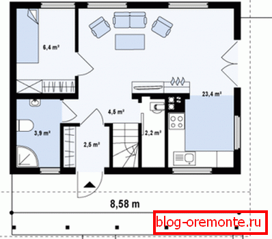 Plan d'une maison en bois. Plan d'une maison en bois.