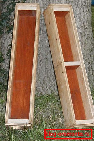Un exemple de bidons en bois pour former des blocs. Un exemple de bidons en bois pour former des blocs.