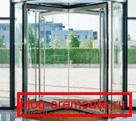Exemple de portes à rotor en verre