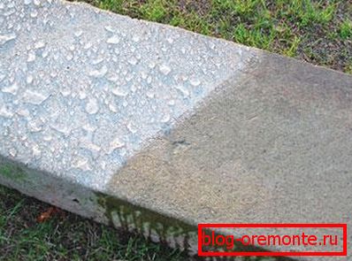 Un exemple d'absorption de surface avant et après traitement Un exemple d'absorption de surface avant et après traitement