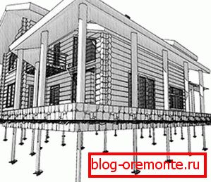Le principe de fabrication des maisons situées sur la fondation sur pieux Le principe de fabrication des maisons situées sur la fondation sur pieux