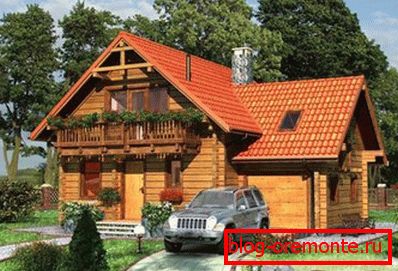 Projet de la maison d'un bar à mansarde: une façade Projet de la maison d'un bar à mansarde: une façade