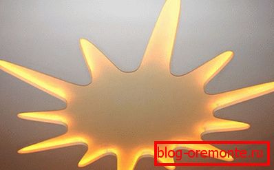 Soleil en plaques de plâtre rétro-éclairé Soleil en plaques de plâtre rétro-éclairé
