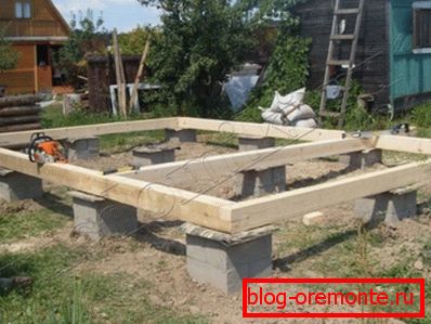 Fondation de colonne avec grillage en bois Fondation de colonne avec grillage en bois