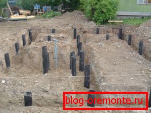 Structures en béton sous forme de pieux de fondation