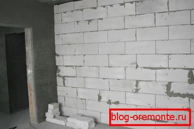 Mur intérieur de blocs de béton cellulaire Mur intérieur de blocs de béton cellulaire
