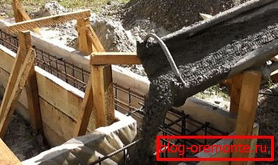 Remplir le coffrage avec du béton Remplir le coffrage avec du béton